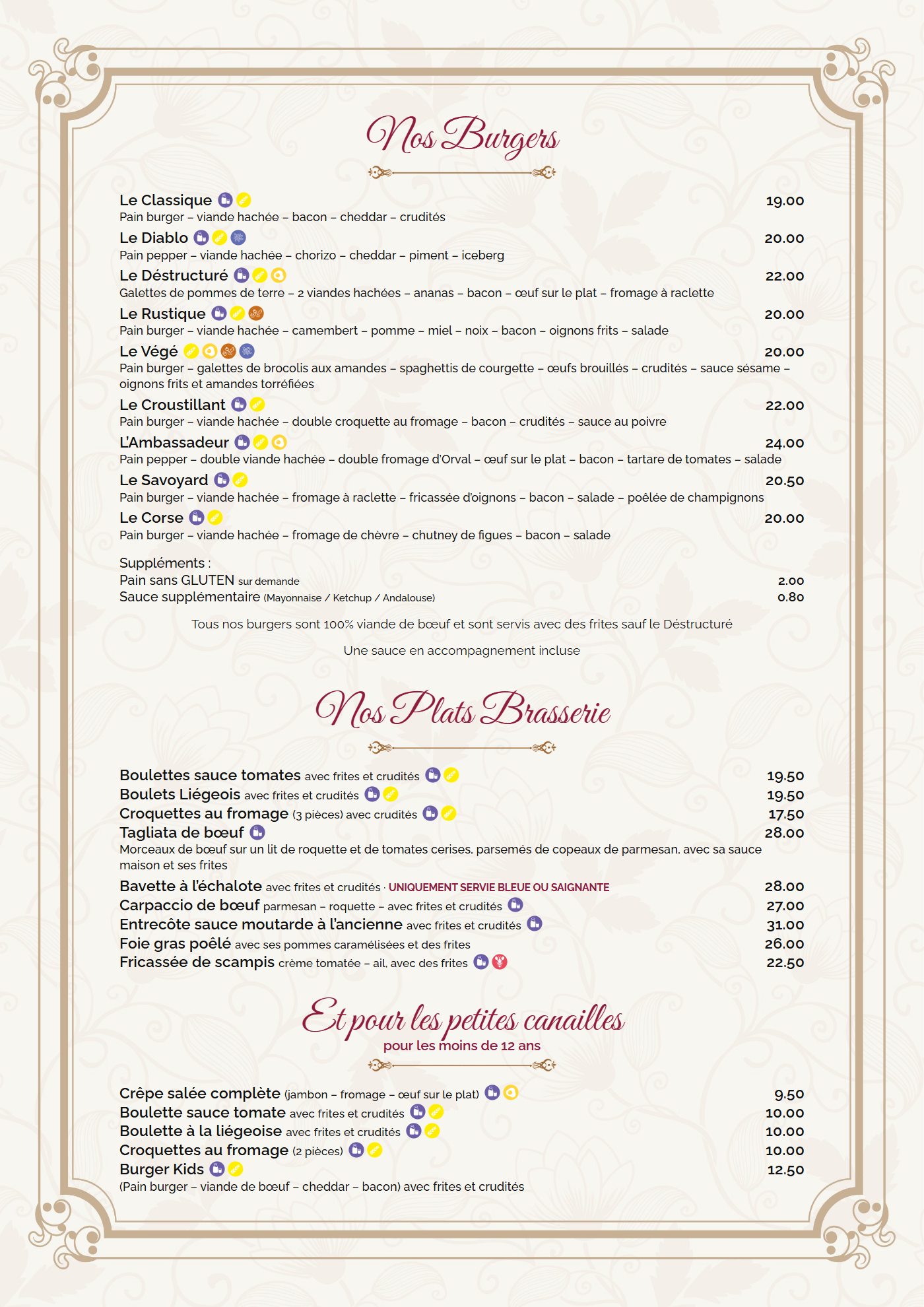 Carte du restaurant Pause Gourmande à Arlon, page 3